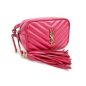 SAINT LAURENT - Lou Pink Leather Belt Bag Fanny Pack